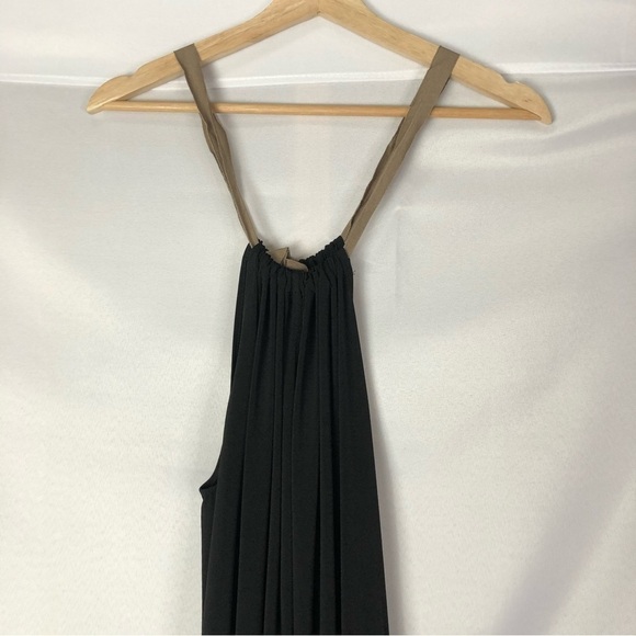 Julian Chang Black High Neck Halter Wide Leg Jumpsuit S - Picture 3 of 4